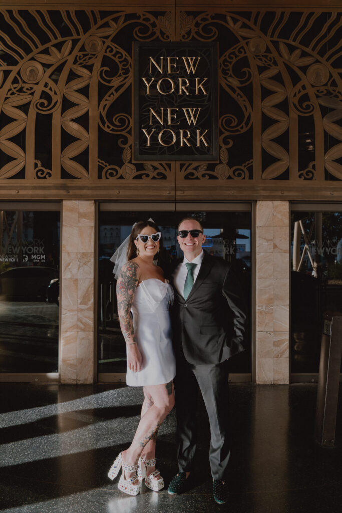 couple outside of las vegas casino