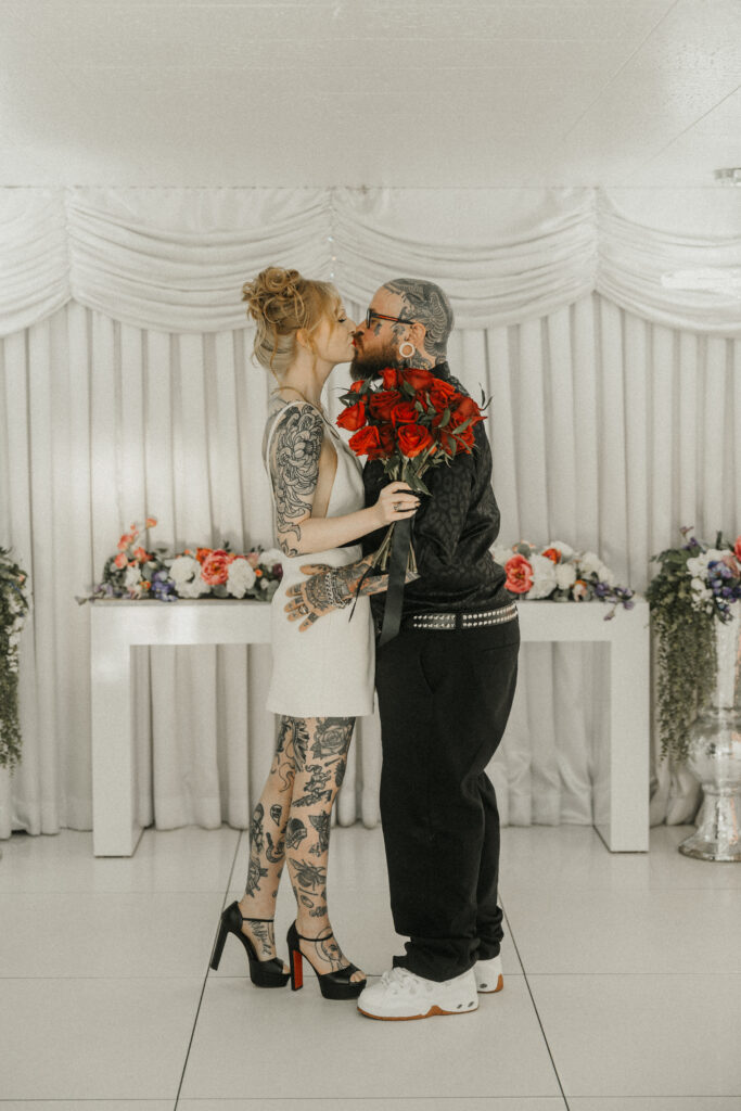 little white chapel wedding ceremony