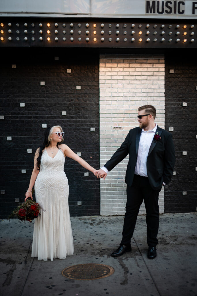 downtown las vegas bride and groom