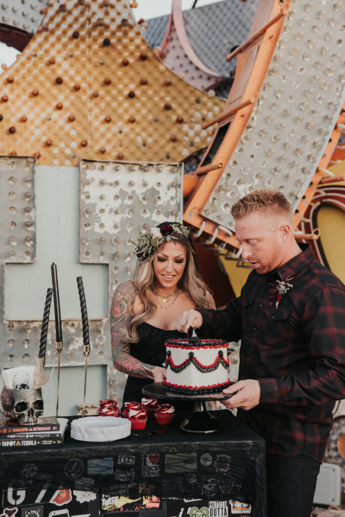 neon museum punk rock wedding 
