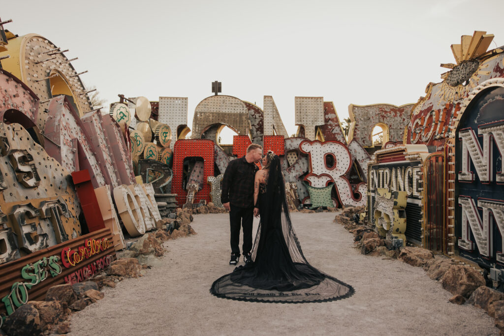 neon museum punk rock wedding 