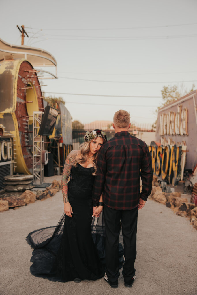 neon museum punk rock wedding 