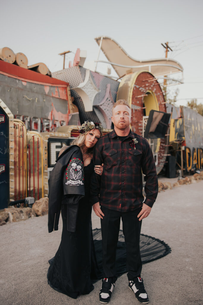 neon museum punk rock wedding 